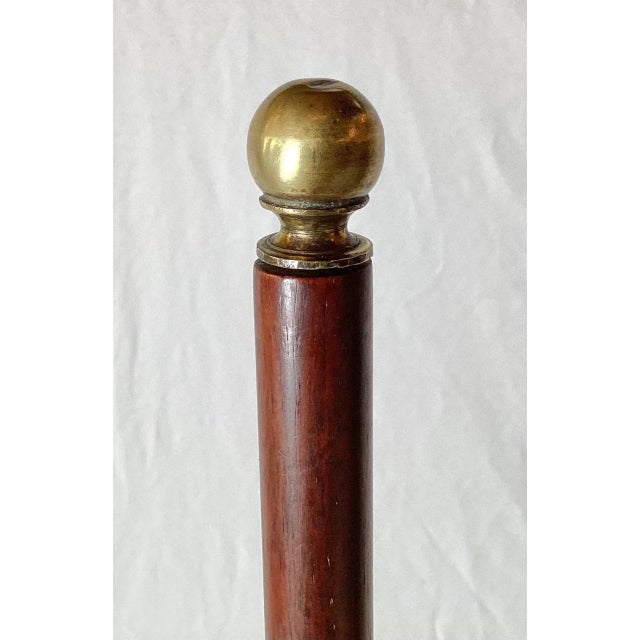 Brown Antique Mahogany Fire Pole Screen For Sale - Image 8 of 12