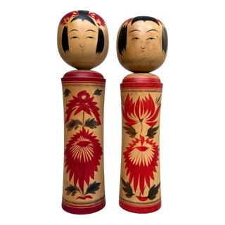 Large Naruko School Kokeshi from Okazaki, 1960s, Set of 2 For Sale