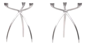 Aluminum 3 Arms Spider Candleholders from De Bijenkorf, 1970s, Set of 2