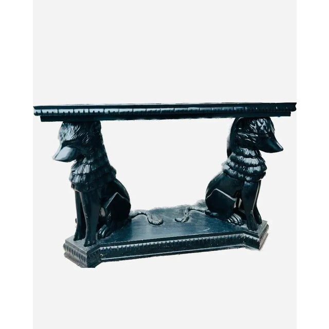 Italian Carrara Marble Top Console Table Hollywood Regency Style For Sale - Image 10 of 10