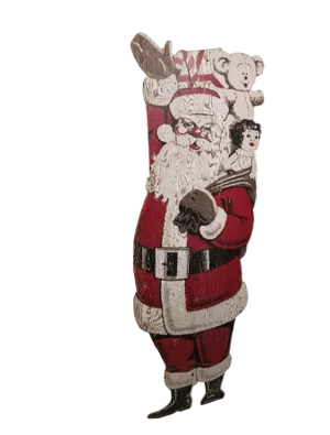 Folk Art 20th Century Santa Claus Christmas Wood Outdoor Display
