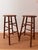 Mid 20th Century Mid Twentieth Century Solid Wood Oak Turned Leg Classic English Pub Style Bar Stools 30” Barstools, a Pair For Sale - Image 5 of 11