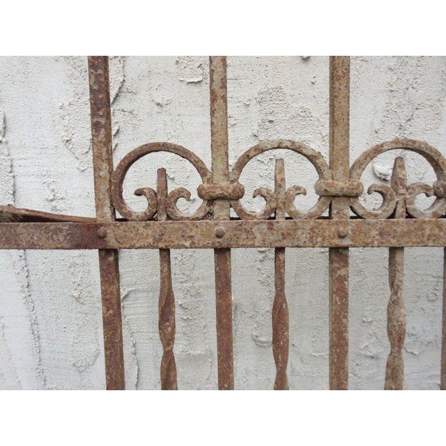 Metal Antique Victorian Iron Gate Window Garden Fence Architectural Salvage Door #710 For Sale - Image 7 of 9