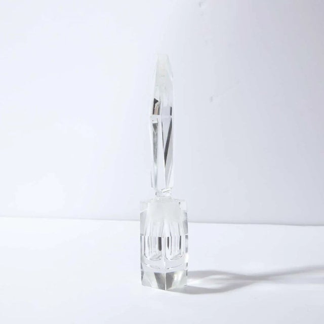 1940s 1940s Hollywood Regency Faceted Translucent Crystal Perfume Bottle For Sale - Image 5 of 10