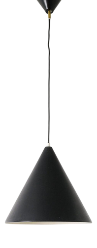 Swedish Mid Century Black Cone Ceiling Pendant Lamp by Hans-Agne Jakobsson, 1960s