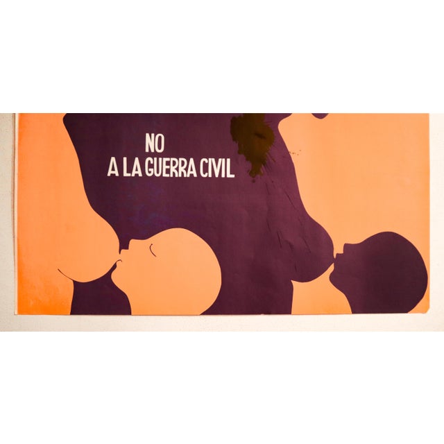 1970s Chilean Political Poster, "No a La Guerra Civil" (No to Civil War) For Sale - Image 4 of 5