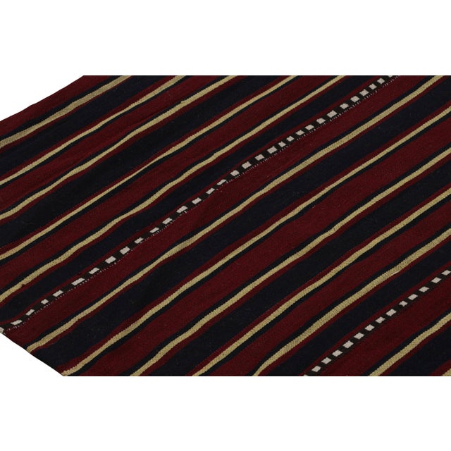 1950s 1950s Vintage Afghani Tribal Kilim Rug With Horizontal Stripes - 5'11''x5'7'' For Sale - Image 5 of 7