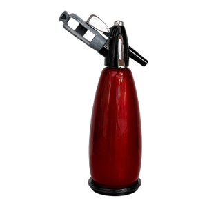 Vintage Red Soda Siphon Barware Bottle, Retro Café Style