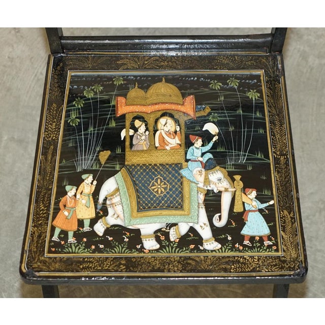 Set of Antique Indian Chinoiserie Campaign Folding Chairs For Sale - Image 12 of 18