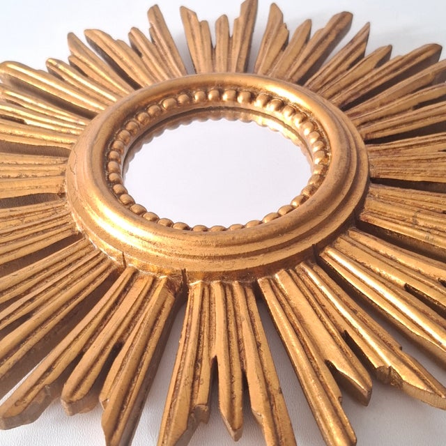 Gilded Sunburst Wall Mirror, Italy, 1960s For Sale - Image 15 of 15
