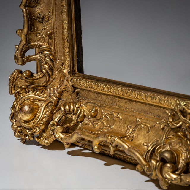 Wood Louis XV Stucco Frame in Gilt, France, 1700s For Sale - Image 7 of 9