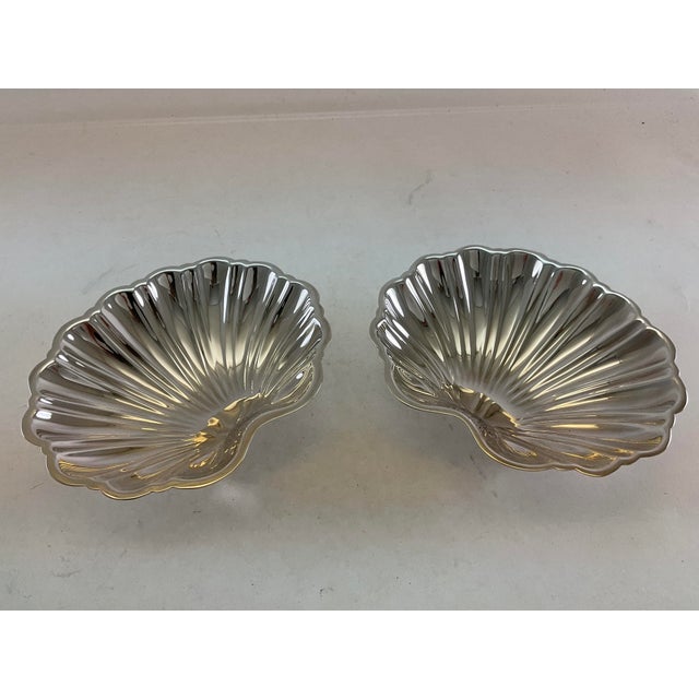 Frank Cobb & Co 1980s Shell Shaped Silver Plate Sweet Dishes on Ball Feet - a Pair For Sale - Image 4 of 13