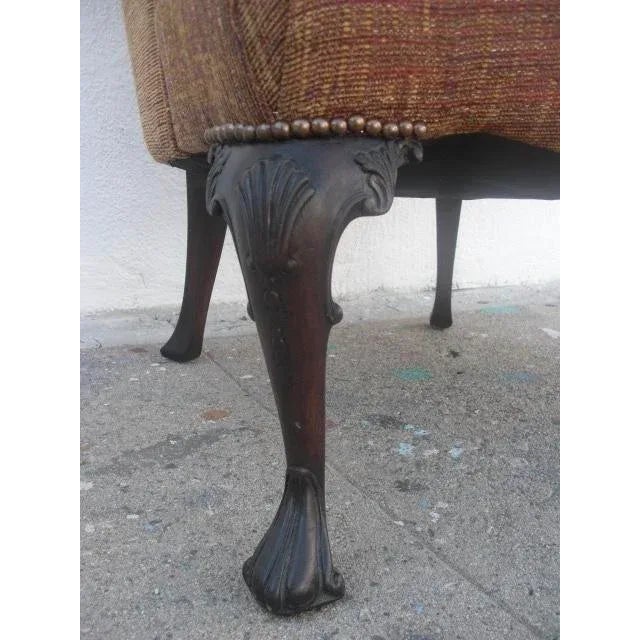 Vintage Wingback Upholstered Armchair For Sale - Image 10 of 11