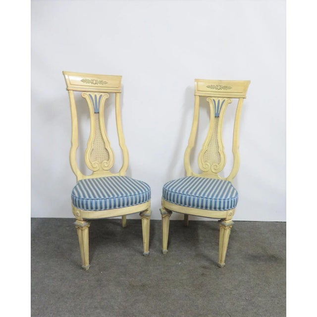 Wood 20th Century Italian Style Painted Side Chairs - a Pair For Sale - Image 7 of 7