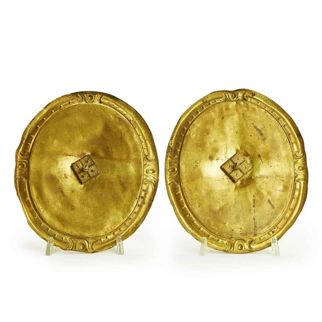 Gilded Bronze Plaques with Profiles of Saints, 1800s, Set of 2 For Sale - Image 4 of 5