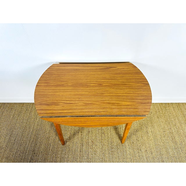 Vintage Round Dining Table with Drop Leaves, 1970s For Sale - Image 10 of 14