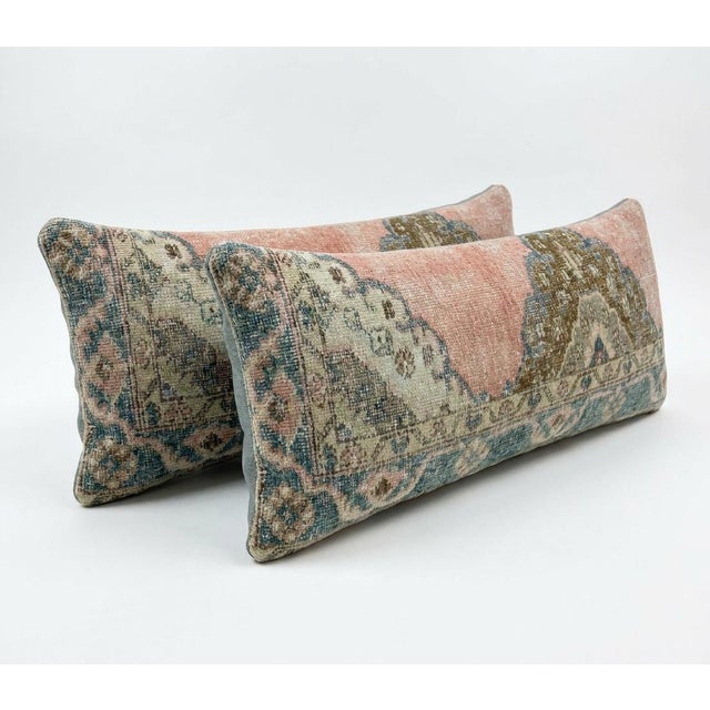 Mid-Century Modern Bohemian Turkish Bedding Rug Pillow Cover 15'' X 47'' & 16'' X 47'' - Set of Two For Sale - Image 3 of 4