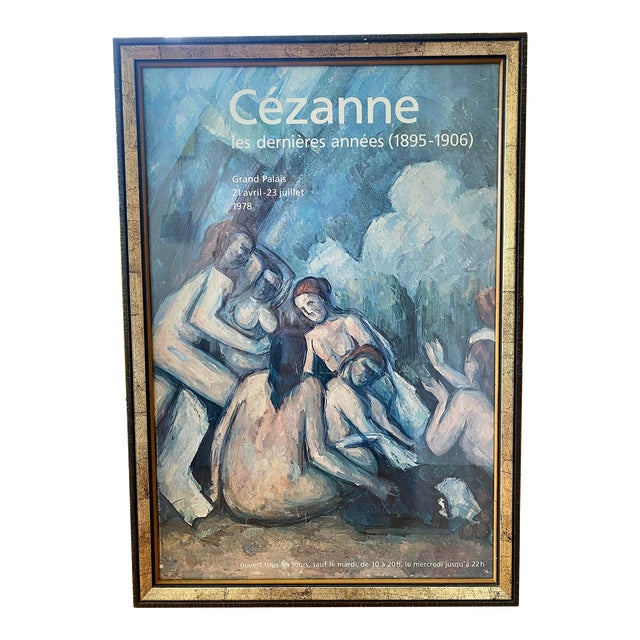 1970s French Original Cézanne Exhibition Poster, Framed For Sale