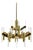 Gaetano Sciolari Modernist Brass Chandelier with Crystal Blades For Sale