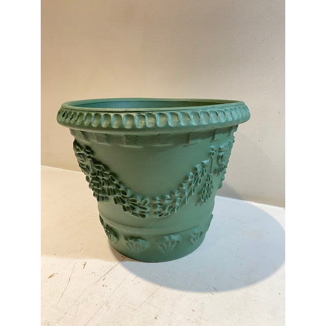 Green Large Green Terracotta Planter For Sale - Image 8 of 9