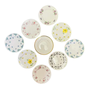 Vintage Royal Victoria Fine Bone China Dessert Plates Made in England a Collection of 9