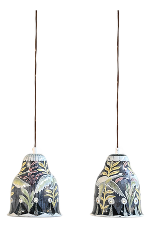 Tilgmans Hanging Lamps in Glazed Stoneware, 1960s, Set of 2