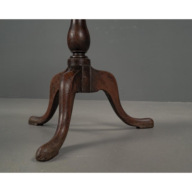 Victorian Three-Legged Oak Side Table, 1890s For Sale - Image 12 of 17