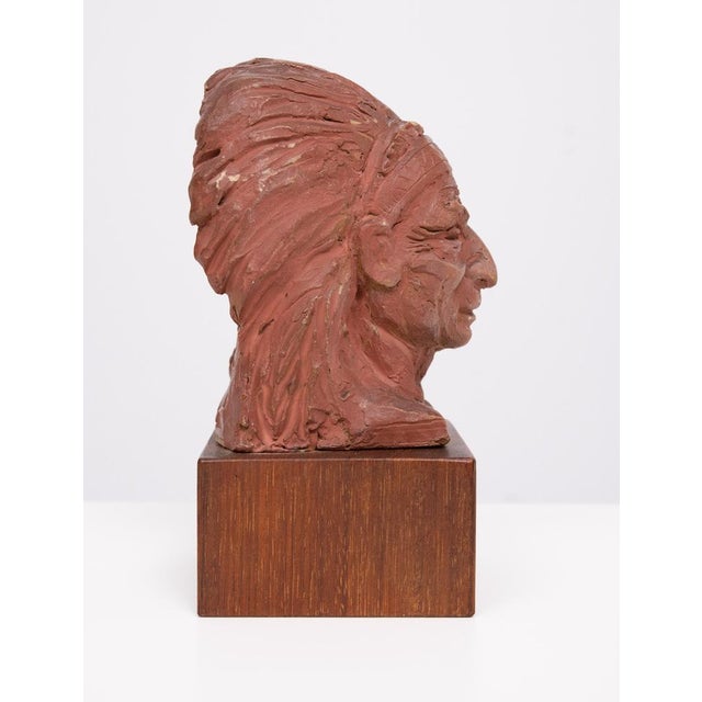 Small Terracotta Indian Bust, 1960s For Sale - Image 11 of 11