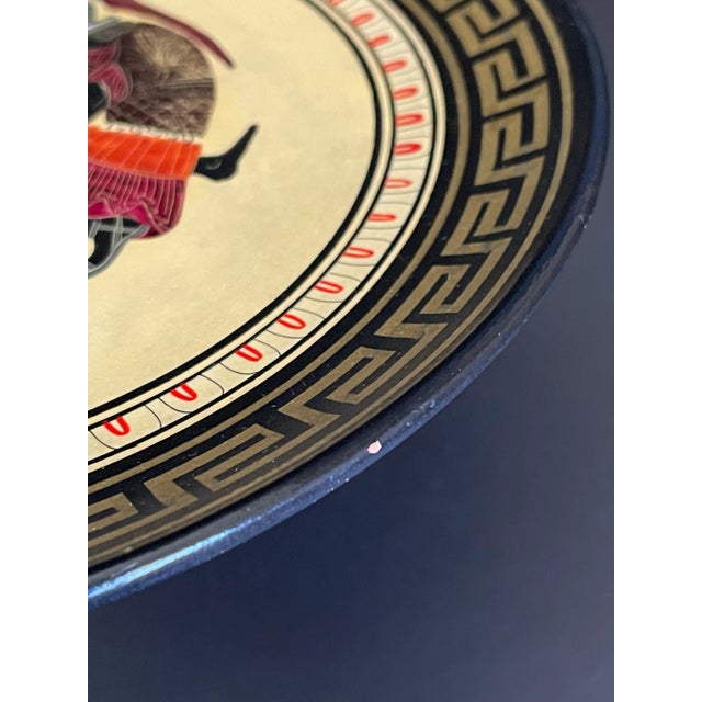 Greek Handpainted Trojan War Black Figure Pottery Plate - Achilles Tending Patroclus For Sale - Image 9 of 9