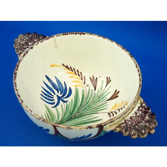 Antique Enamelled Ceramic Bowl from Henriot Quimper HB, France, 19th Century For Sale - Image 9 of 18