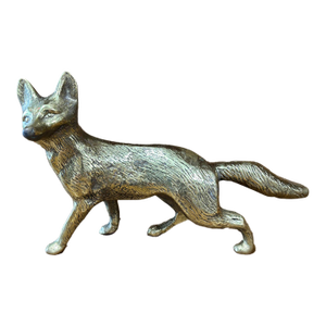 Vintage English Brass Fox Figure