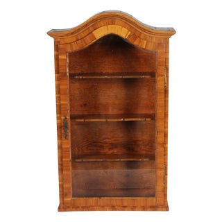 Small Antique Baroque Hanging Display Cabinet Walnut, 1800 For Sale