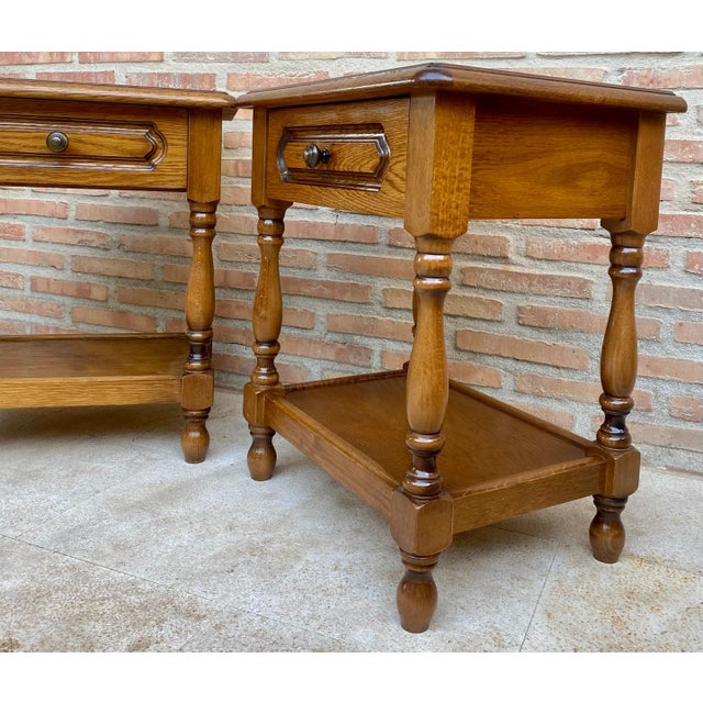 Early 20th Century Early 20th Century Spanish Nightstands with One Drawer and Iron Hardware and One Open, A Pair For Sale - Image 5 of 18