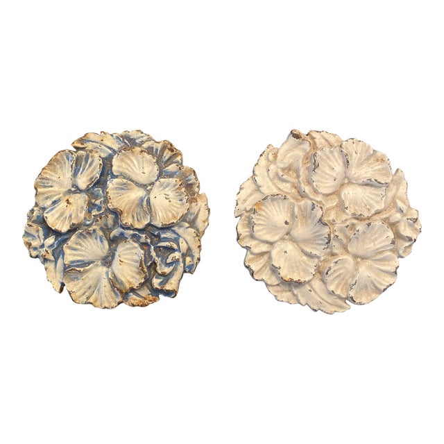 1920s Waverly Studios Cast Iron Hand Painted Curtain Tie Backs - Set of 2 For Sale