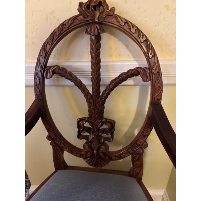 Antique English Mahogany Dining Table & 14 Chairs, Expands to Seat 14 For Sale - Image 13 of 18
