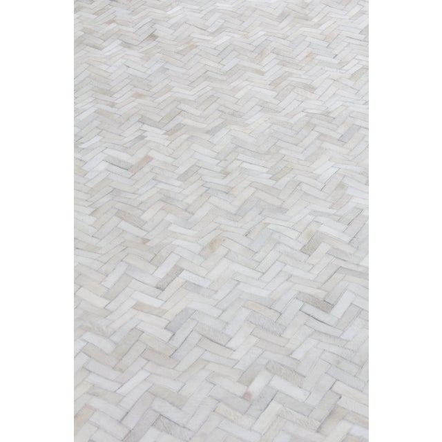 Exquisite Rugs Willoughby Patchwork Leather Ivory - 9'6"x13'6" For Sale In Los Angeles - Image 6 of 8