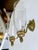 Metal Pair Federal Style Sheild Back Brass Candle Wall Sconces For Sale - Image 7 of 18