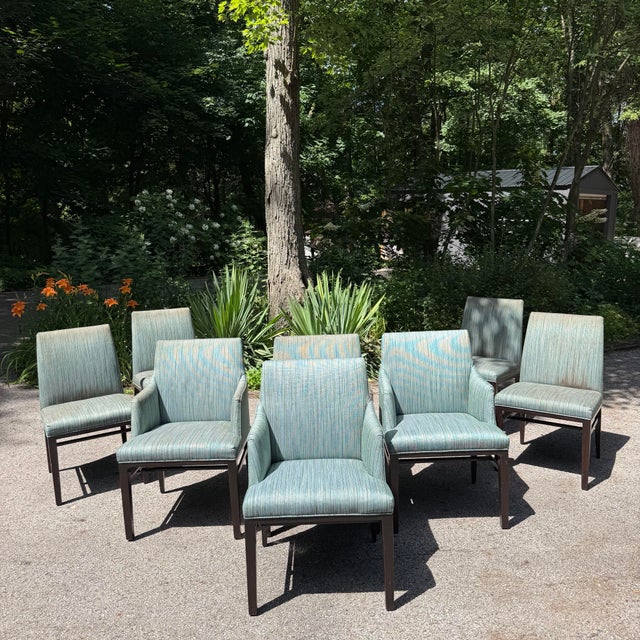 Mid-Century Modern Mid 20th Century Edward Wormley for Dunbar Rosewood Dining Set With Eight Chairs and Three Leaves For Sale - Image 3 of 12