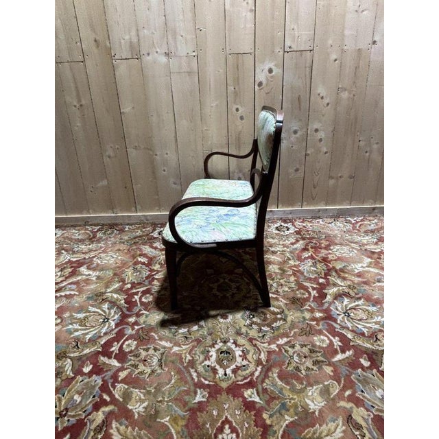 Upholstered Mahogany Bench from Thonet For Sale - Image 9 of 10
