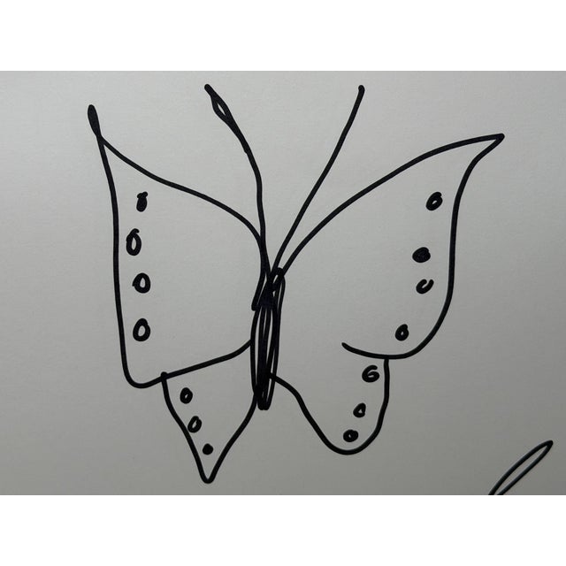 Butterfly With Hearts – Signed Original Ink Drawing on Paper by Damien Hirst Framed Circa 21st Century For Sale - Image 9 of 18