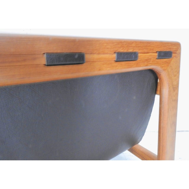 1980s Danish Modern Salin Mobler Teak and Leather Magazine Rack For Sale - Image 5 of 7