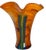 Contemporary Murano Missoni Style Art Glass Orange Fazoletto Filligrana Vase For Sale - Image 3 of 12