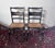 English Set of 2 - Vintage Hitchcock Style Stenciled, Black and Gold Painted Chairs, Rush Seats For Sale - Image 3 of 12