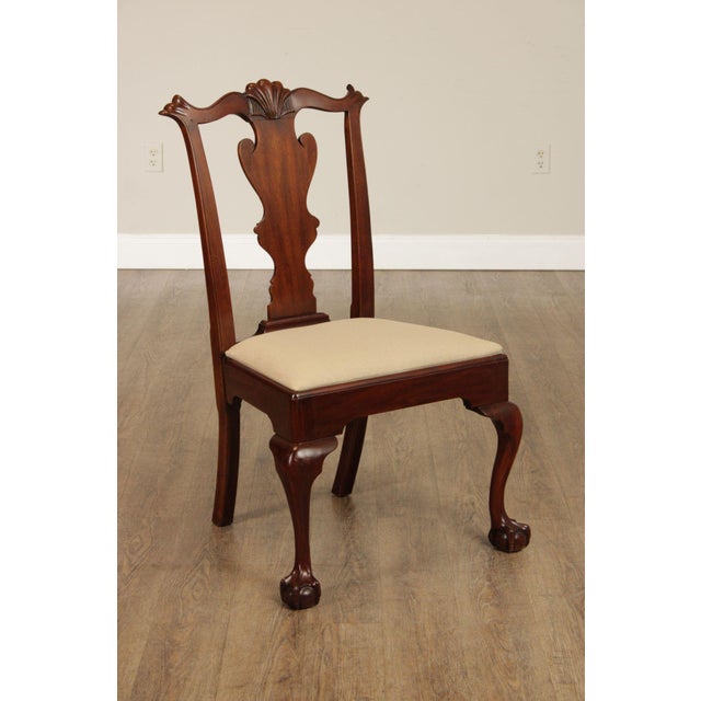 Wood Henkel Harris Chippendale Style Set of Three Mahogany Side Dining Chairs For Sale - Image 7 of 12