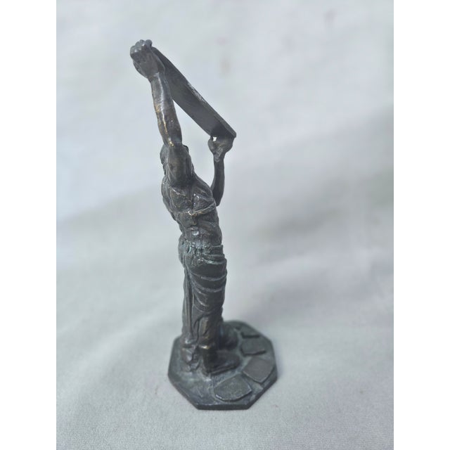 1970s Wrath of Moses Bronze Statue For Sale - Image 4 of 12