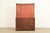 Baker Furniture Style Georgian Banded Mahogany Breakfront Bookcase Cabinet With Drop Front Secretary Desk For Sale - Image 13 of 15