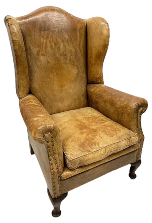 Vintage Leather Wingback Chair