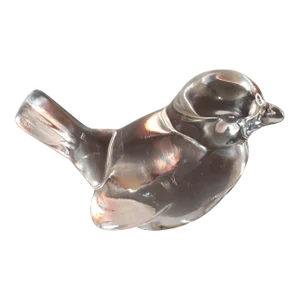 1980s Clear Art Glass Bird Figurine