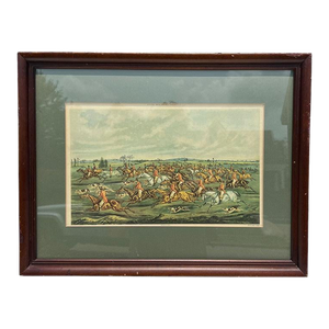 Framed Traditional English Quorn Fox Hunt Print by Frederick Christian Lewis