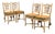 Regency, Four Dining Chairs, Painted Wood, Straw, Fabric, Usa, 1940s For Sale